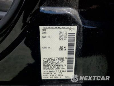 Zdjęcie 12 z 12 samochodu: 2019 NISSAN ALTIMA S VIN:1N4BL4BV8KC253364 - miniatura