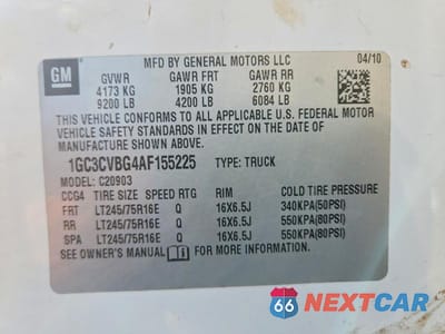 Zdjęcie 13 z 13 samochodu: 2010 CHEVROLET SILVERADO C2500 HEAVY DUTY VIN:1GC3CVBG4AF155225 - miniatura