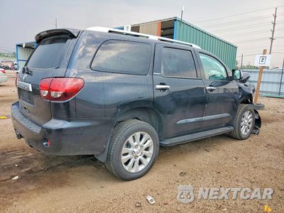 Trzecie zdjęcie samochodu z tyłu: 2019 TOYOTA SEQUOIA PLATINUM VIN:5TDDY5G18KS168135 - miniatura