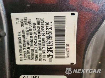Zdjęcie 13 z 13 samochodu: 2009 HONDA CIVIC LX VIN:2HGFG12619H513779 - miniatura