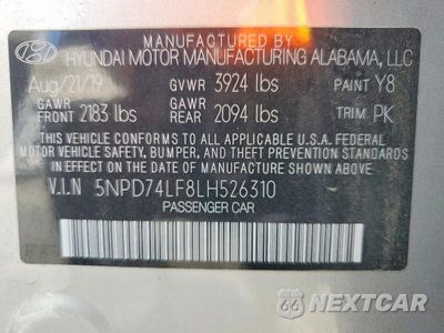 Zdjęcie 12 z 12 samochodu: 2020 HYUNDAI ELANTRA SE VIN:5NPD74LF8LH526310 - miniatura