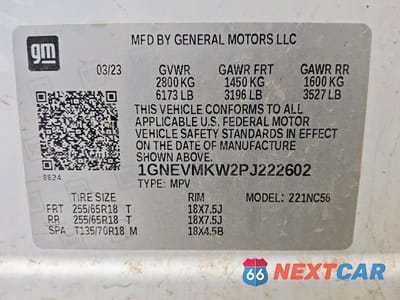 Zdjęcie 13 z 13 samochodu: 2023 CHEVROLET TRAVERSE LT VIN:1GNEVMKW2PJ222602 - miniatura