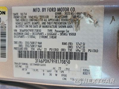 Zdjęcie 12 z 12 samochodu: 2015 FORD FUSION SE VIN:3FA6P0H79FR170850 - miniatura