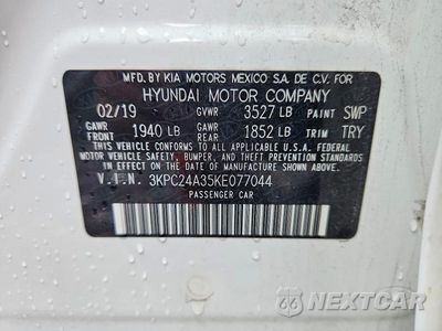 Zdjęcie 12 z 12 samochodu: 2019 HYUNDAI ACCENT SE VIN:3KPC24A35KE077044 - miniatura