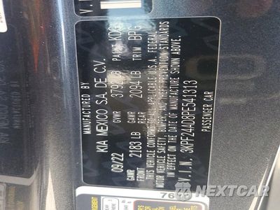 Zdjęcie 13 z 13 samochodu: 2023 KIA FORTE LXS VIN:3KPF24AD8PE541313 - miniatura