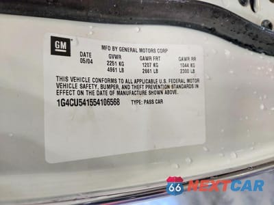 Zdjęcie 12 z 12 samochodu: 2005 BUICK PARK AVENUE ULTRA VIN:1G4CU541554106568 - miniatura