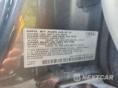 Zdjęcie 13 z 13 samochodu: 2019 AUDI Q8 PRESTIGE VIN:WA1CVAF13KD031124 - miniatura