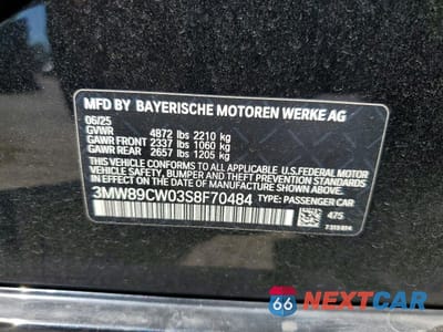 Zdjęcie 12 z 12 samochodu: 2025 BMW 3ER 330XI VIN:3MW89CW03S8F70484 - miniatura