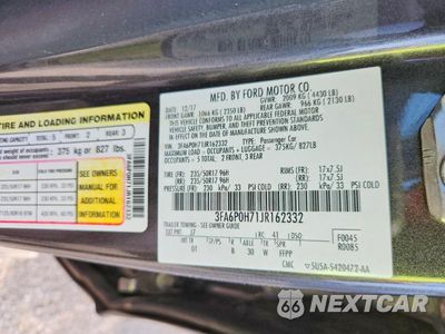 Zdjęcie 12 z 12 samochodu: 2018 FORD FUSION SE VIN:3FA6P0H71JR162332 - miniatura
