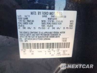 Zdjęcie 12 z 12 samochodu: 2013 FORD EDGE LIMITED VIN:2FMDK3KC7DBC25844 - miniatura