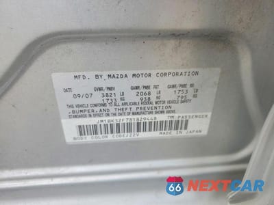 Zdjęcie 12 z 12 samochodu: 2008 MAZDA 3 I VIN:JM1BK32F781829448 - miniatura
