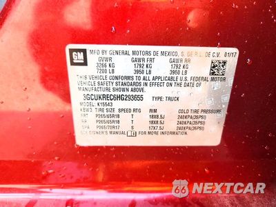 Zdjęcie 12 z 12 samochodu: 2017 CHEVROLET SILVERADO K1500 LT VIN:3GCUKREC6HG293655 - miniatura