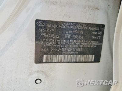 Zdjęcie 12 z 12 samochodu: 2019 HYUNDAI ELANTRA SE VIN:5NPD74LF7KH473081 - miniatura