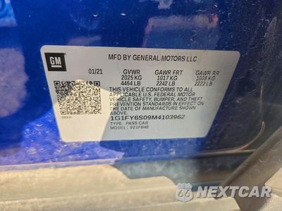 Zdjęcie 12 z 12 samochodu: 2021 CHEVROLET BOLT EV LT VIN:1G1FY6S09M4103962 - miniatura