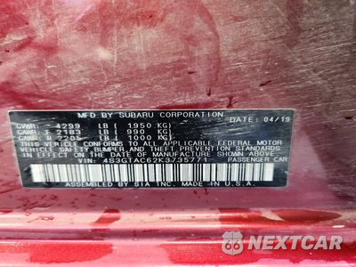 Zdjęcie 12 z 12 samochodu: 2019 SUBARU IMPREZA PREMIUM VIN:4S3GTAC62K3735771 - miniatura