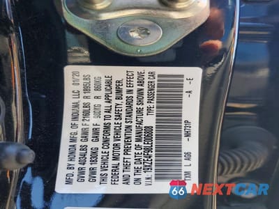 Zdjęcie 12 z 12 samochodu: 2020 HONDA INSIGHT TOURING VIN:19XZE4F98LE006808 - miniatura