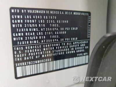 Zdjęcie 14 z 14 samochodu: 2022 VOLKSWAGEN TAOS SE VIN:3VVRX7B22NM083866 - miniatura