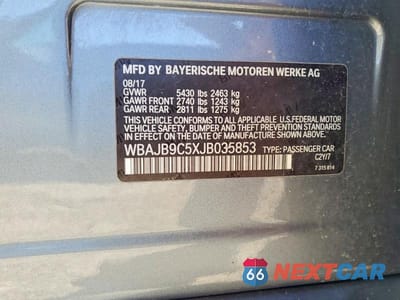 Zdjęcie 12 z 12 samochodu: 2018 BMW M550XI VIN:WBAJB9C5XJB035853 - miniatura