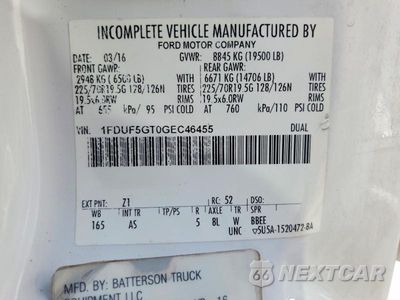 Zdjęcie 12 z 12 samochodu: 2016 FORD F550 SUPER DUTY VIN:1FDUF5GT0GEC46455 - miniatura