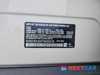 Zdjęcie 13 z 13 samochodu: 2026 BMW X5 XDRIVE40I VIN:5UX23EU0XT9420418 - miniatura