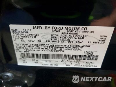 Zdjęcie 14 z 14 samochodu: 2012 FORD ESCAPE XLT VIN:1FMCU9D77CKB60779 - miniatura