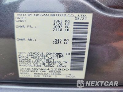 Zdjęcie 12 z 12 samochodu: 2022 NISSAN ALTIMA SV VIN:1N4BL4DV5NN412900 - miniatura
