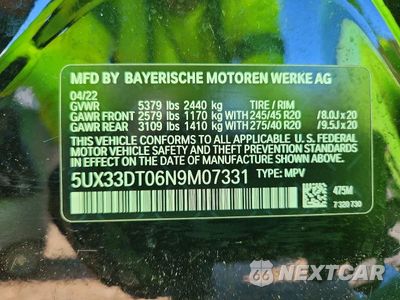 Zdjęcie 13 z 13 samochodu: 2022 BMW X4 XDRIVE30I VIN:5UX33DT06N9M07331 - miniatura
