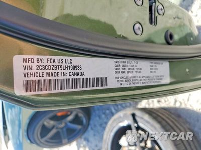 Zdjęcie 13 z 13 samochodu: 2020 DODGE CHALLENGER R/T VIN:2C3CDZBT9LH190933 - miniatura