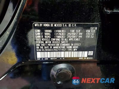 Zdjęcie 13 z 13 samochodu: 2019 HONDA HR-V LX VIN:3CZRU6H37KG711457 - miniatura