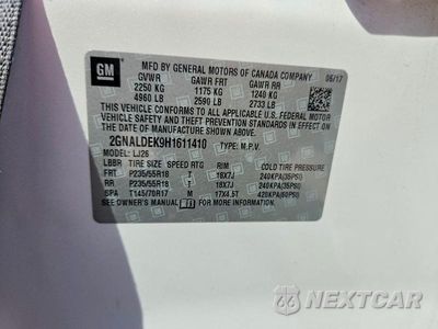 Zdjęcie 12 z 12 samochodu: 2017 CHEVROLET EQUINOX PREMIER VIN:2GNALDEK9H1611410 - miniatura