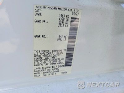 Zdjęcie 13 z 13 samochodu: 2023 NISSAN ALTIMA SR VIN:1N4BL4CV9PN367660 - miniatura