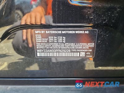 Zdjęcie 12 z 12 samochodu: 2023 BMW I4 M50 VIN:WBY33AW00PFN29228 - miniatura