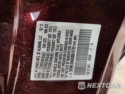 Zdjęcie 13 z 13 samochodu: 2013 HONDA ODYSSEY EXL VIN:5FNRL5H69DB014720 - miniatura