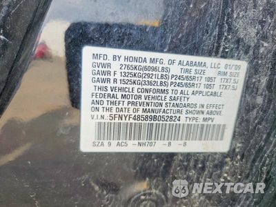 Zdjęcie 13 z 13 samochodu: 2009 HONDA PILOT EXL VIN:5FNYF48589B052824 - miniatura