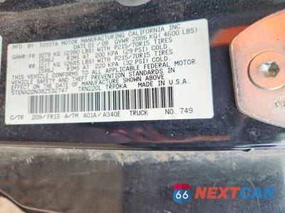 Zdjęcie 12 z 12 samochodu: 2008 TOYOTA TACOMA BASE VIN:5TENX22N38Z532747 - miniatura