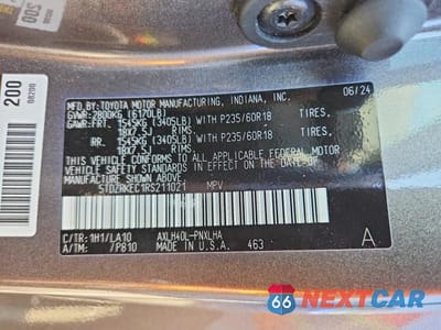 Zdjęcie 14 z 14 samochodu: 2024 TOYOTA SIENNA LIMITED 7-PASSENGER VIN:5TDZRKEC1RS211021 - miniatura