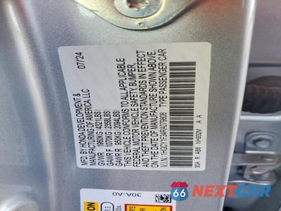 Zdjęcie 12 z 12 samochodu: 2024 HONDA ACCORD EX VIN:1HGCY1F34RA079808 - miniatura
