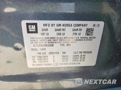 Zdjęcie 13 z 13 samochodu: 2021 CHEVROLET TRAX 1LT VIN:KL7CJPSB1MB324938 - miniatura