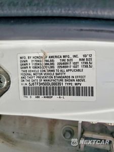Zdjęcie 13 z 13 samochodu: 2013 HONDA CROSSTOUR EXL VIN:5J6TF3H50DL000351 - miniatura