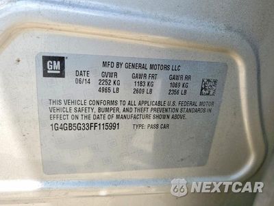 Zdjęcie 12 z 12 samochodu: 2015 BUICK LACROSSE VIN:1G4GB5G33FF115991 - miniatura