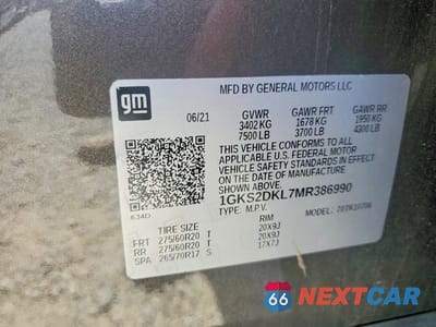 Zdjęcie 13 z 13 samochodu: 2021 GMC YUKON DENALI VIN:1GKS2DKL7MR386990 - miniatura
