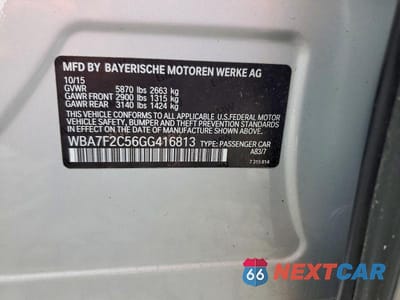 Zdjęcie 12 z 12 samochodu: 2016 BMW 750 XI VIN:WBA7F2C56GG416813 - miniatura