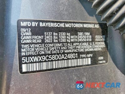 Zdjęcie 13 z 13 samochodu: 2013 BMW X3 XDRIVE28I VIN:5UXWX9C58D0A24801 - miniatura
