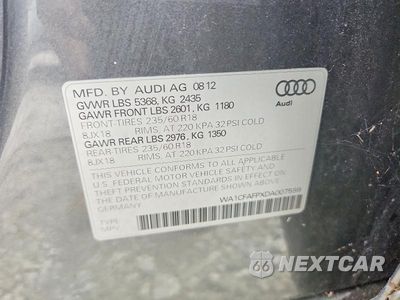 Zdjęcie 13 z 13 samochodu: 2013 AUDI Q5 PREMIUM VIN:WA1CFAFPXDA007599 - miniatura