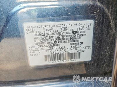 Zdjęcie 12 z 12 samochodu: 2013 NISSAN SENTRA S VIN:3N1AB7AP7DL669865 - miniatura