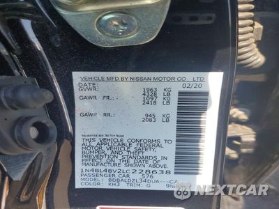 Zdjęcie 13 z 13 samochodu: 2020 NISSAN ALTIMA S VIN:1N4BL4BV2LC228638 - miniatura
