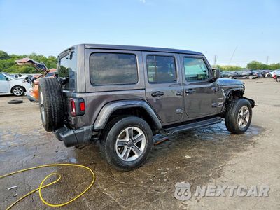 Trzecie zdjęcie samochodu z tyłu: 2021 JEEP WRANGLER UNLIMITED SAHARA VIN:1C4HJXEN9MW573267 - miniatura