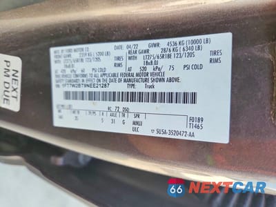 Zdjęcie 12 z 12 samochodu: 2022 FORD F250 SUPER DUTY VIN:1FT7W2BT9NEE21287 - miniatura