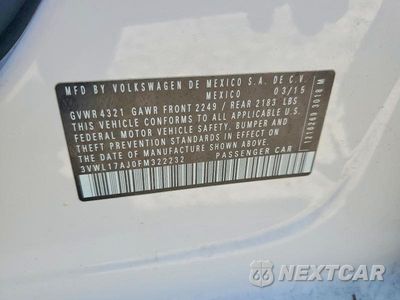 Zdjęcie 12 z 12 samochodu: 2015 VOLKSWAGEN JETTA SEL VIN:3VWL17AJ0FM322232 - miniatura