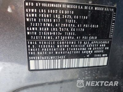 Zdjęcie 13 z 13 samochodu: 2020 VOLKSWAGEN TIGUAN SE VIN:3VV2B7AX5LM023493 - miniatura